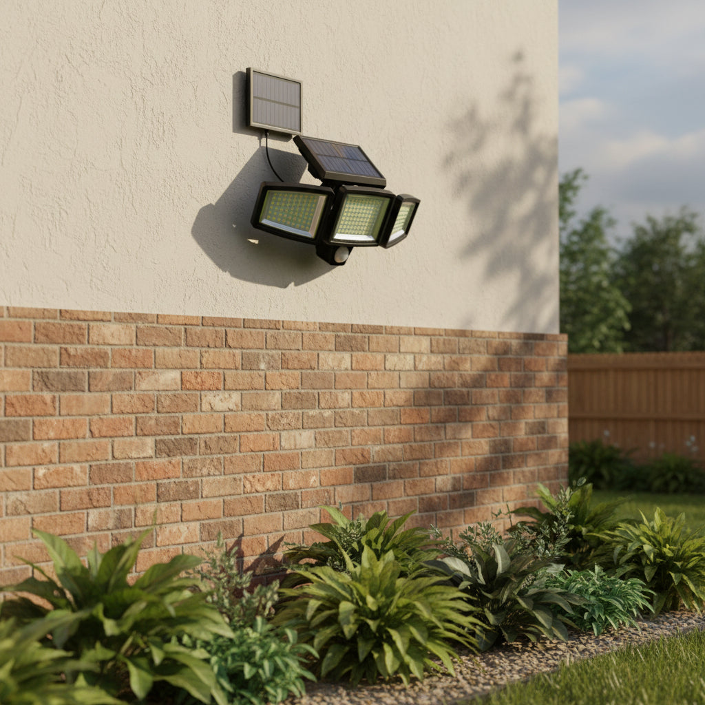 Solar Security Light 210 LED with Remote, 3 Modes, 2 Pack