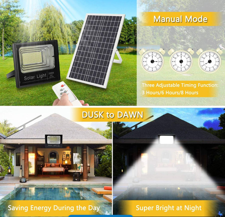 Pack of 4 - Solar 50W LED Flood Light with remote control