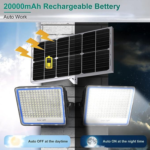 800W LED Solar Flood Light, Remote Controlled, Dusk to Dawn
