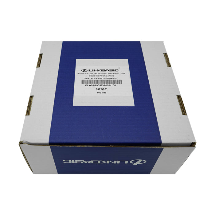 Linkbasic 100m Box Cat5e Solid Grey UTP Cable