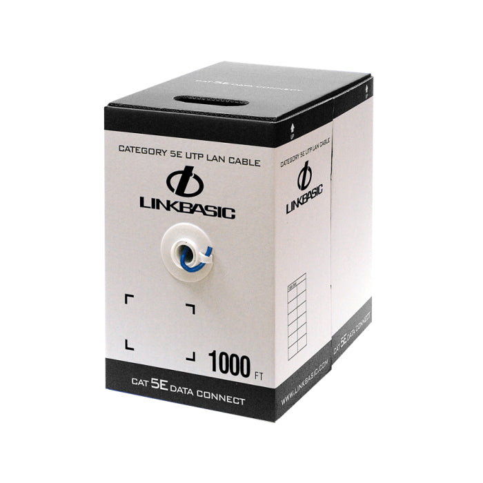 Linkbasic 305m Box Cat5e Solid Blue UTP Cable