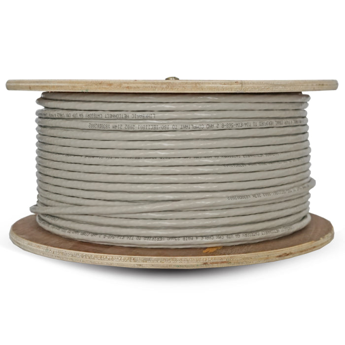 Linkbasic 100m Drum Cat6a Solid Grey UTP Cable